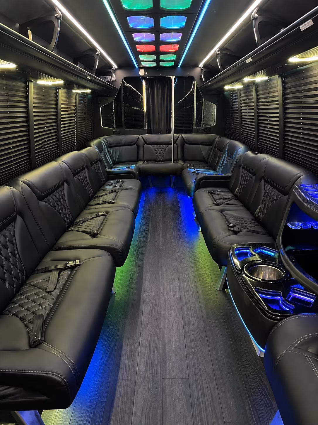 hilo 20 passenger party bus interior