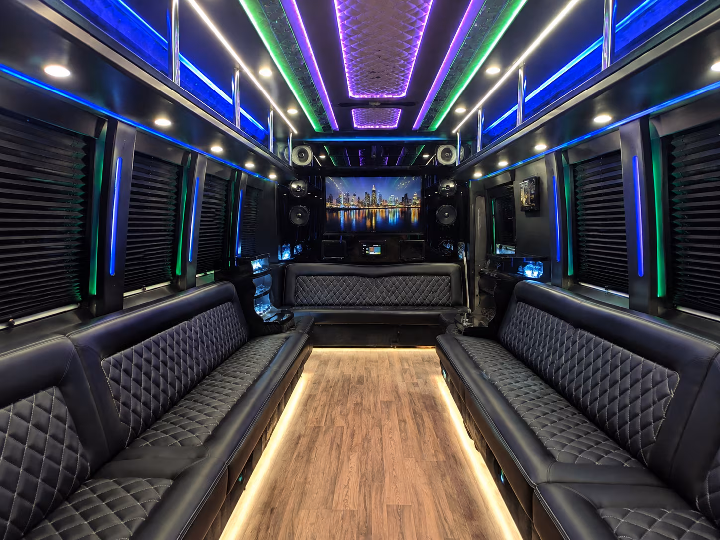 hilo 25 passenger party bus interior