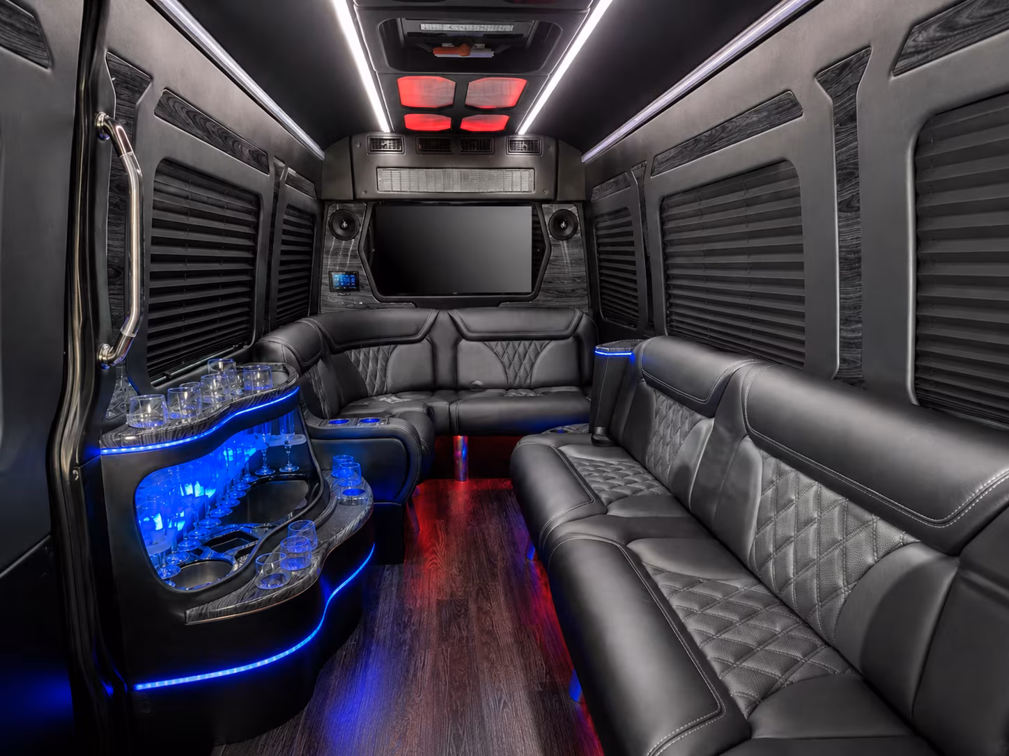 hilo 30 passenger party bus inside