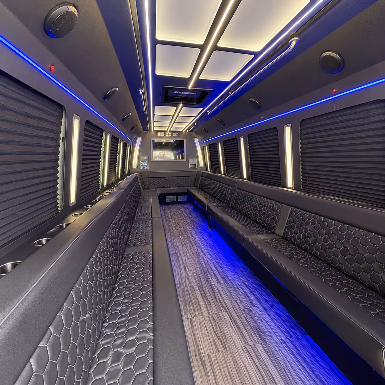 hilo 30 passenger party bus interior