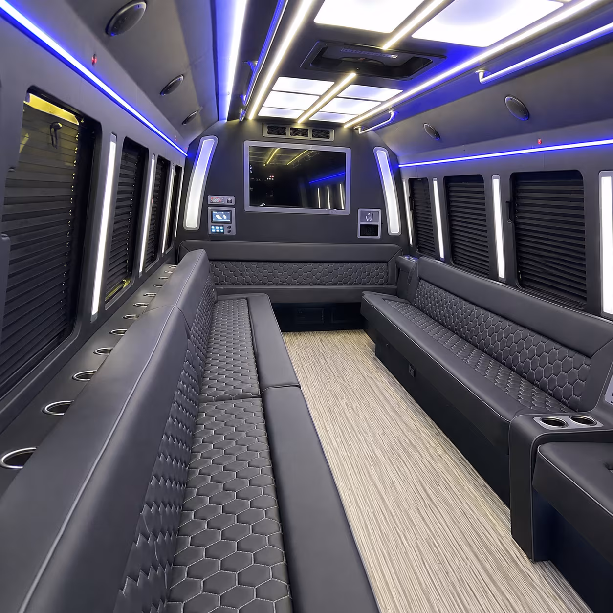 hilo 40 passenger party bus inside