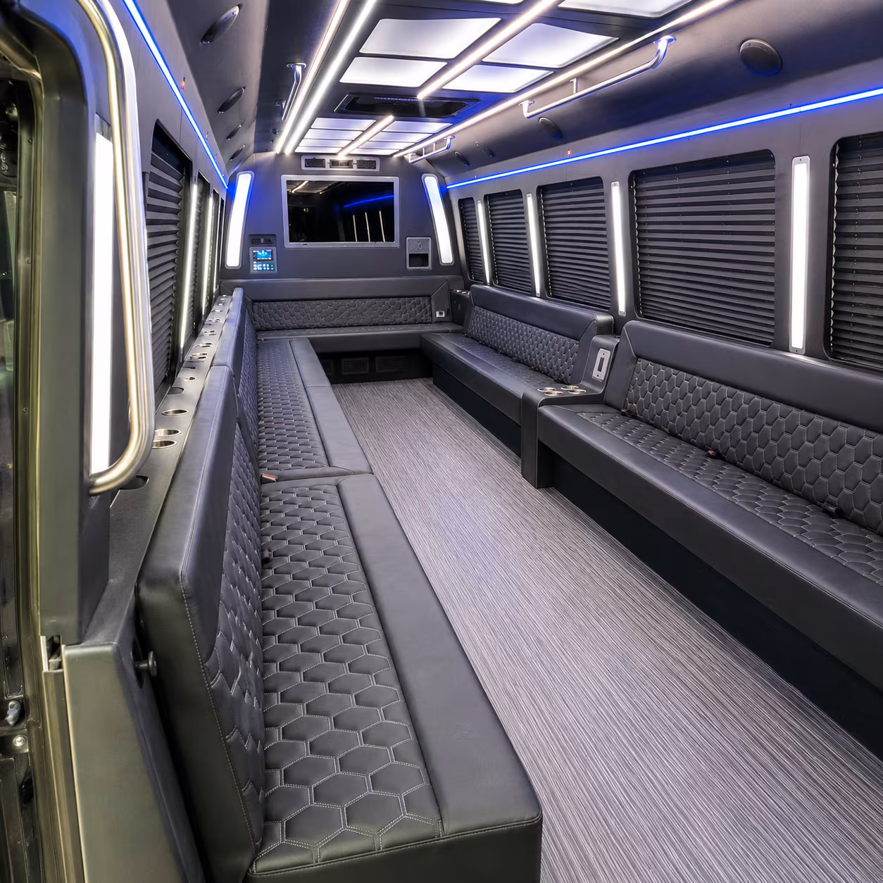 hilo 40 passenger party bus interior