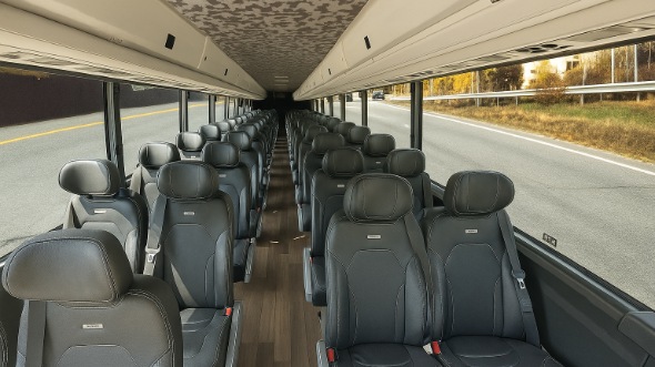 Interior of Charter Bus Company Hilo's 20 Passenger Mini bus in Hilo