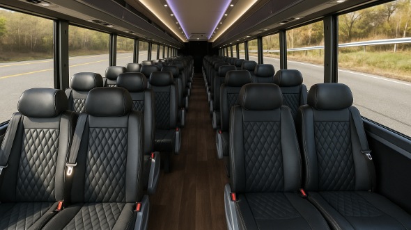 Interior of Charter Bus Company Hilo's 25 Passenger Mini bus in Hilo