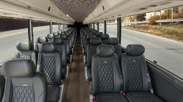 Interior of Charter Bus Company Hilo's 28 Passenger Mini bus in Hilo
