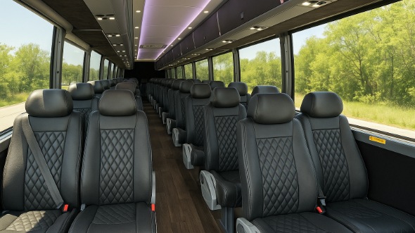 Interior of Charter Bus Company Hilo's 30 Passenger Minibus in Hilo
