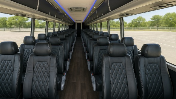 Interior of Charter Bus Company Hilo's 54 Passenger Charter Bus in Hilo