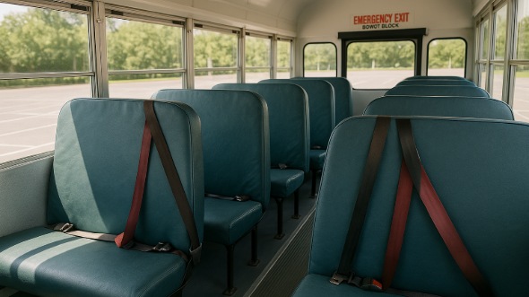 Interior of Charter Bus Company Hilo's School Bus in Hilo